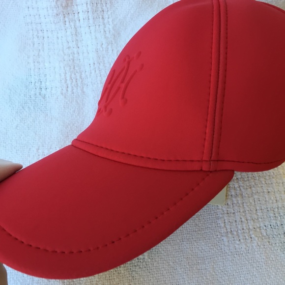 Hermes Atlantic Embossed H-Lift Neoprene Red Cap Hat New With Tag Size Large - Picture 6 of 16
